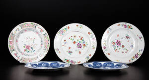 Tallrikar 5, porslin, Kina, 17001800-tal.