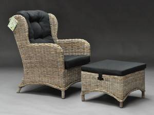Knud Vinther. Elvirastolen.dk, lænestol øreklapstol samt skammel, naturrattan 2