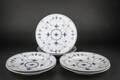 Royal Copenhagen. Seks musselmalede middagstallerkener, nr. 176 6