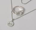 Georg Jensen - Daisy smykkesæt, halskæde med vedhæng og ring med margueritter - hvid emalje 2