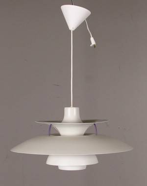 Poul Henningsen, Louis Poulsen, taklampa, PH5, vit  
