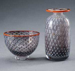 Bertil Vallien for Kosta Boda. Vase og skål af glas 2