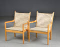 Hans J. Wegner. Et par lænestole af bøgetræ, model 1788 2 