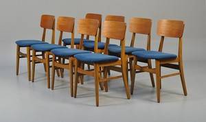 Dansk møbelproducent. Sæt på otte stole i teak og bøg8