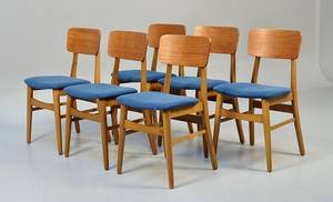 Dansk møbelproducet. Sæt på seks stole i teak og bøg6