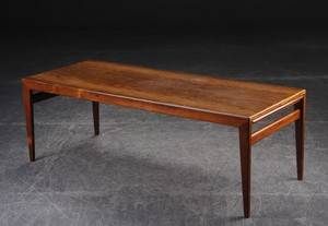 Sofabord af rio palisander, dansk møbelproducent