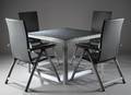 Havebord med fire stole af polyrattan og nonwood 5