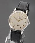 Omega. Vintage herreur i stål med satineret skive, ca. 1963
