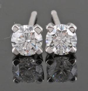 Earrings in 14k  set with brilliant cut diamonds 0.52 ct 