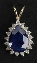 Safir- og diamantvedhæng 