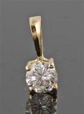Pendant in 18k set with brilliant cut diamond 0.36 ct