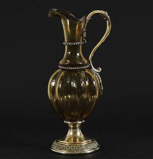 Serveringskanna i glas och nysilver, 1900-talets första hälft