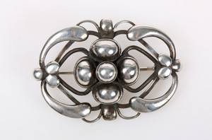 Georg Jensen Broche af sterling sølv, dessin nr 161.