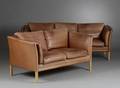 To-pers. samt tre-pers. sofa, læder 2