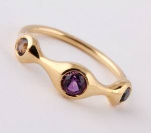 Pandora Lovepods ring, 18 kt guld, prydet med 3 sten