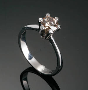 Diamant solitairering, ca. 0.61 ct.