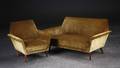 To-pers. sofa og lænestol, teak og velour, 1960erne, dansk møbelproducent 2