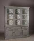 Stort vitrinskåp, grå antikbemålning 2
