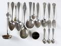 Samling bestik, sølv og sterling sølv 16