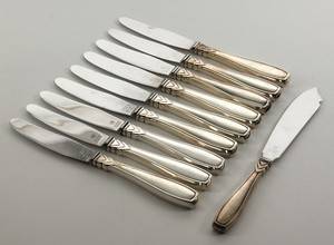 Rex bestikdele med skafter af sølv 10 