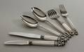 Johan Rohde for Georg Jensen. `KongeAcorn´ bestikdele af sølv 6