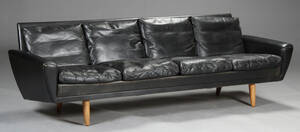 Georg Thams. Fire-pers. sofa, model 644, sort læder