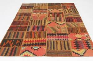 Handknuten persisk matta, patchwork 225 x 180 cm