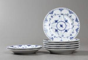 Kgl. Musselmalet, tallerkener, helblonde, porcelæn 8