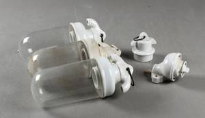 Værkstedslamper, porcelæn og glas 3