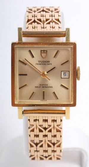 Tudor-Rolex Princess Date automatic i 1418 kt guld.  
