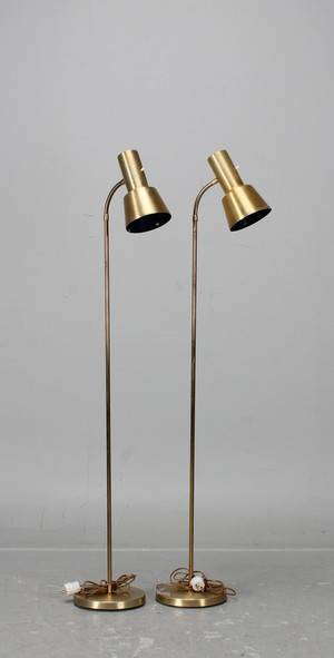 Golvlampor, mässing, 1 par