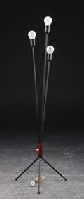 Gulvlampe, sortlakeret metal, 1950erne