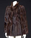 Kort mink frakke, Brun str 3638