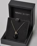 Georg Jensen - Moon Light Blossom - halskæde med vedhæng sort agat