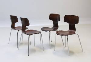 Arne Jacobsen 1902-1971. Sæt på fire stole, model 3103 4