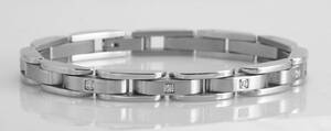 Steelbracelet with diamonds 0.05ct 