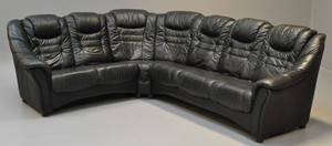 Hjørnesofa i sort læder 3