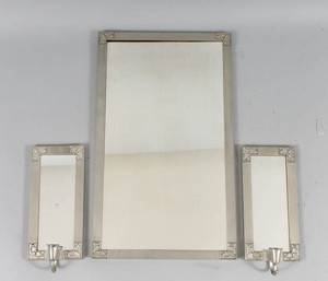 Spegel samt lampetter, tenn, ca 1930-tal 3