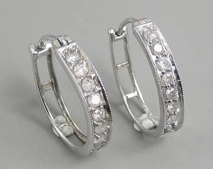 Par diamant øreringe. Ca. 0.50 ct 2