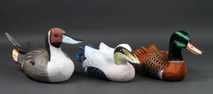 Lokkeænder i håndmalet udskåret træ 3