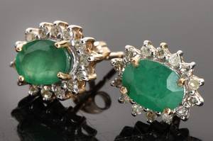 Sæt smaragd-diamantørestikker 2 