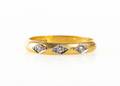 RING, 23 k guld, med 3 st diamanter