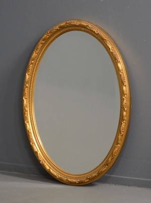 Ovalt spejl i forgyldt ramme, 1900-tallet