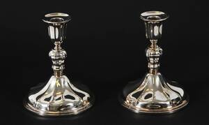Ljusstakar ett par, silver, rokoko-stil, 1900-tal