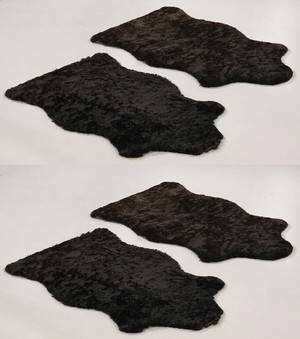 Fire Argentinske lammeskind. Farve Sort. Krøllet kvalitet. 4