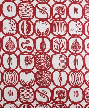 Tyg, Stig Lindberg, Fruktlåda, röd, 10 m