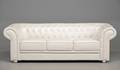 Tre- pers. Chesterfield sofa, hvid