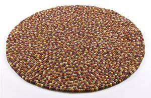 Rug Balls Autumm, tæppe af new zealandsk uld Ø 140 cm.