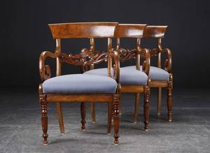 Tre armstole af mahogni, empireform 3