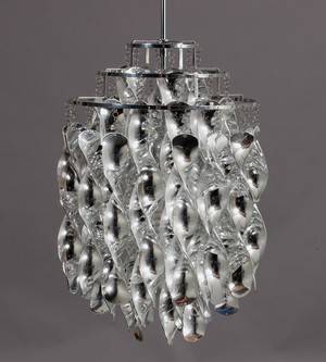 Verner Panton. Spirallampe af forkromet plast. 